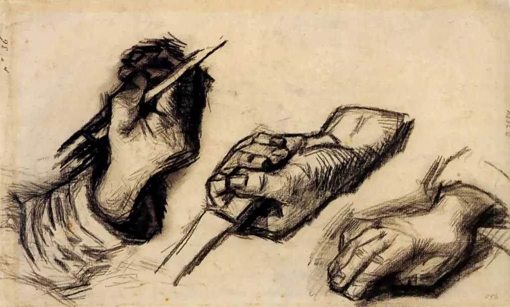 van Gogh Drawings: Three Hands Two With Knives