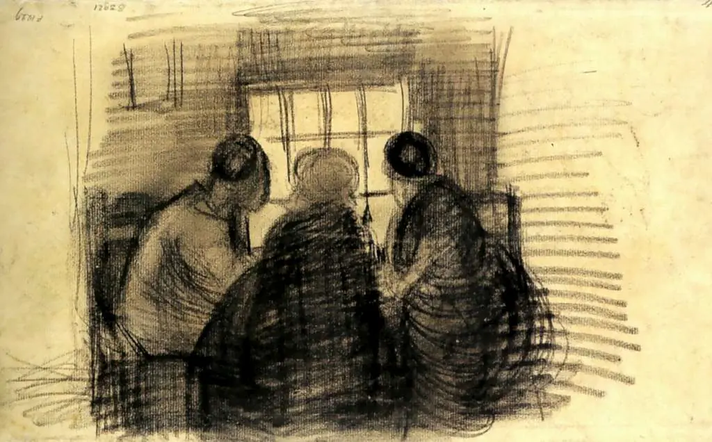 van Gogh Drawings: Three People Sharing A Meal