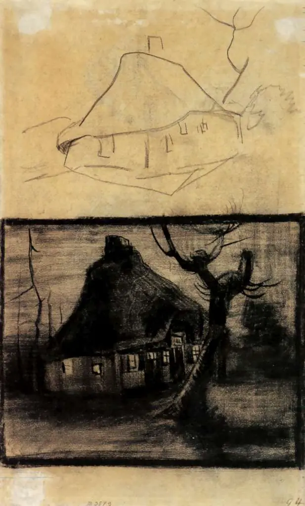 van Gogh Drawings: Two Studies Of A Cottage