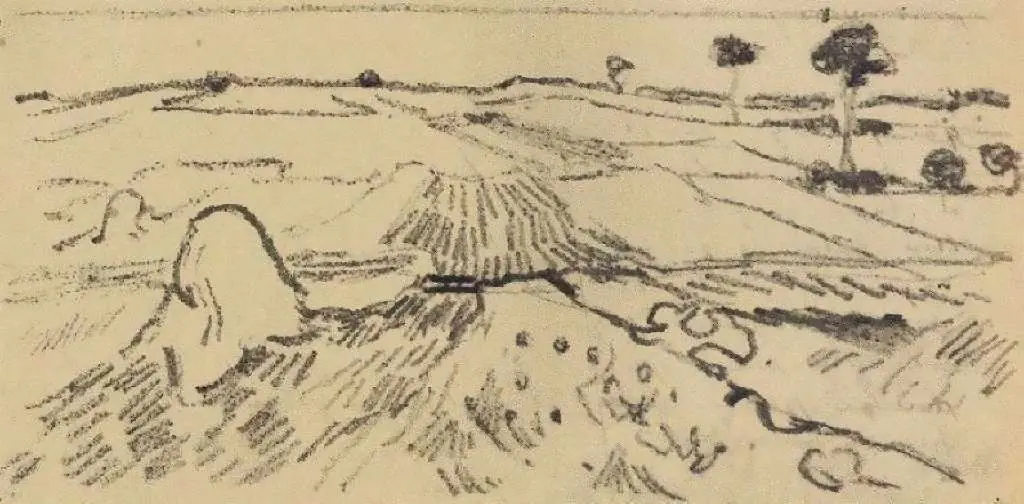 van Gogh Drawings: Wheat Fields