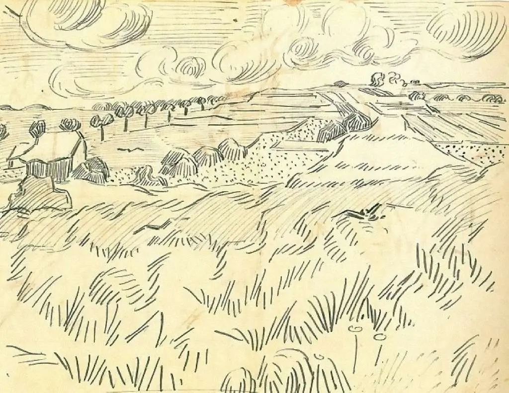 van Gogh Drawings: Wheat Fields2