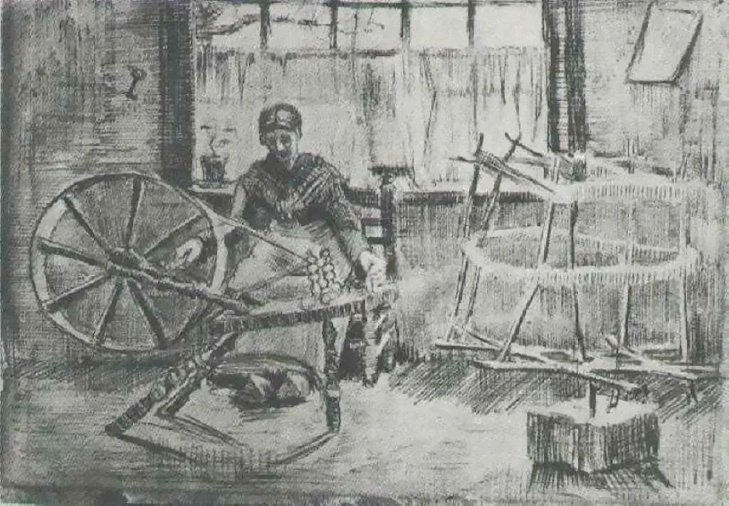 van Gogh Drawings: Woman Reeling Yarn2