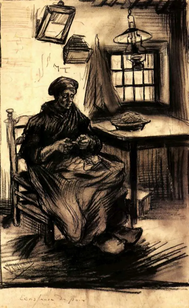 van Gogh Drawings: Woman Shelling Peas