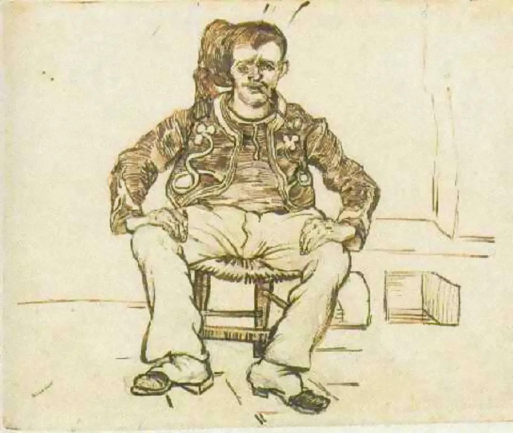 van Gogh Drawings: Zouave Sitting Whole Figure