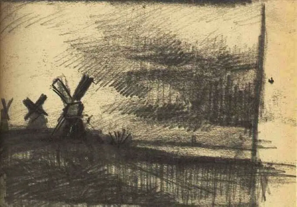 van Gogh Juvenilia: Mills In The Neighbourhood Of Dordrecht