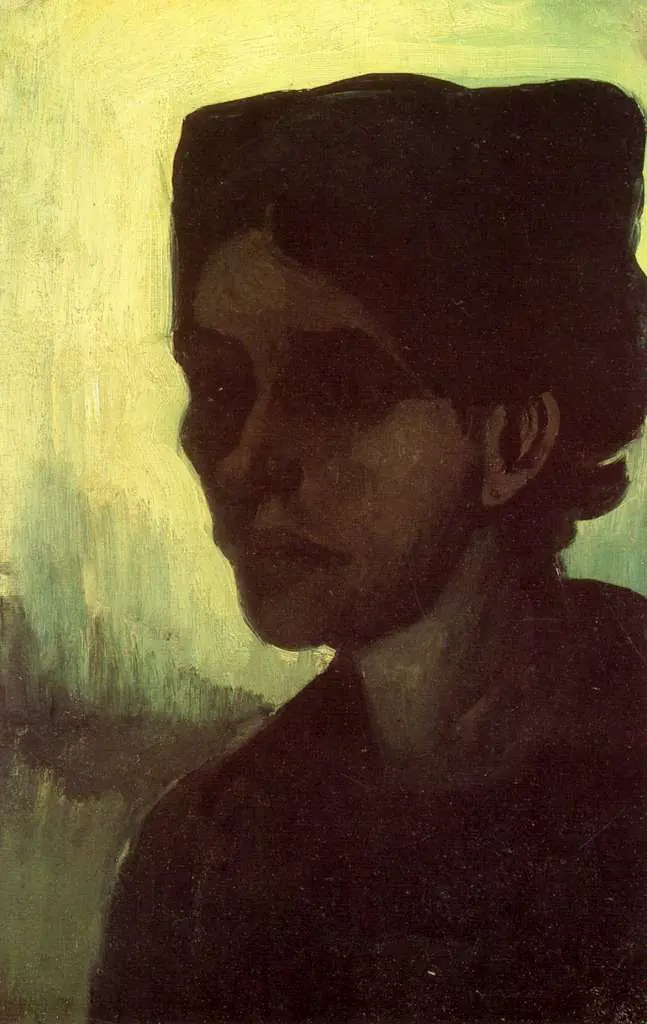van Gogh Nuenen 1883-85: Head Of A Young Peasant Woman With Dark Cap