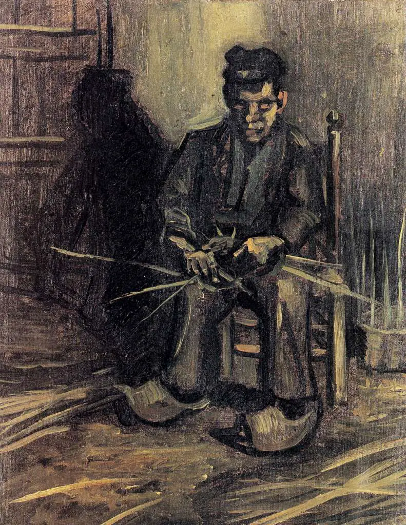 van Gogh Nuenen 1883-85: Peasant Making A Basket