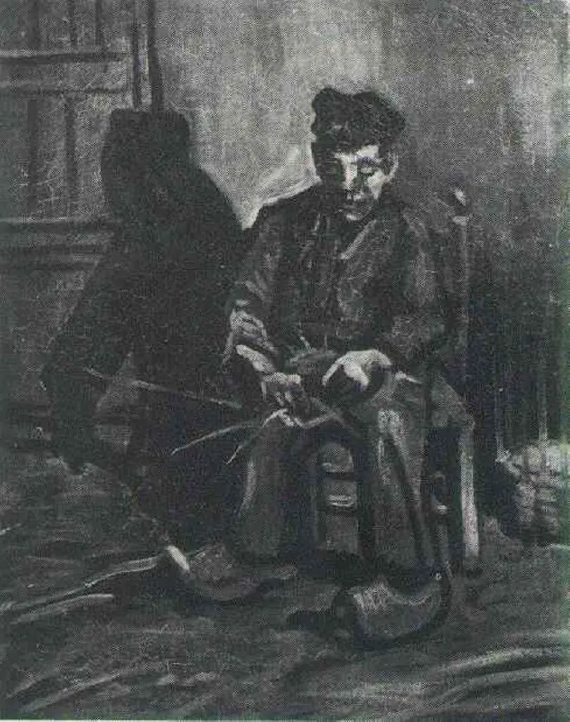 van Gogh Nuenen 1883-85: Peasant Making A Basket2