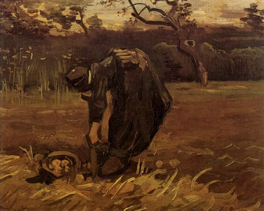 van Gogh Nuenen 1883-85: Peasant Woman Digging Up Potatoes