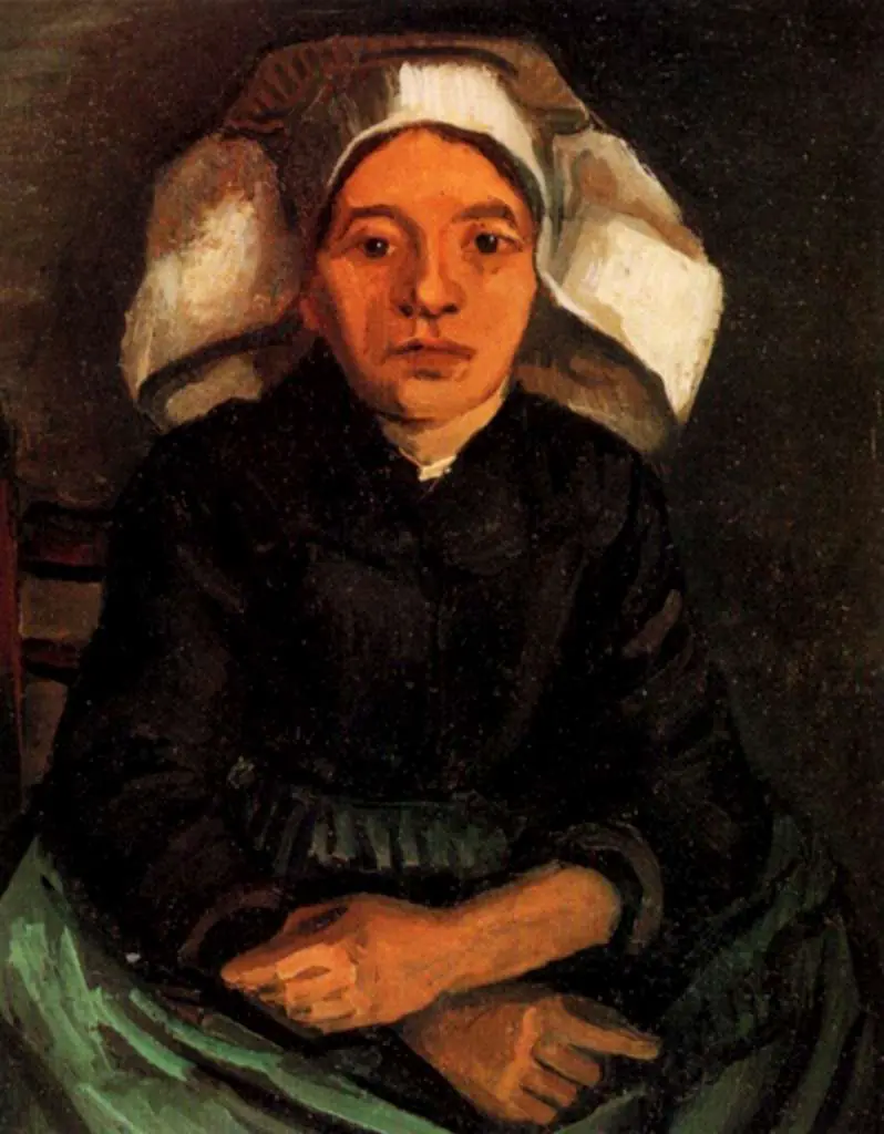 van Gogh Nuenen 1883-85: Peasant Woman Seated With White Cap