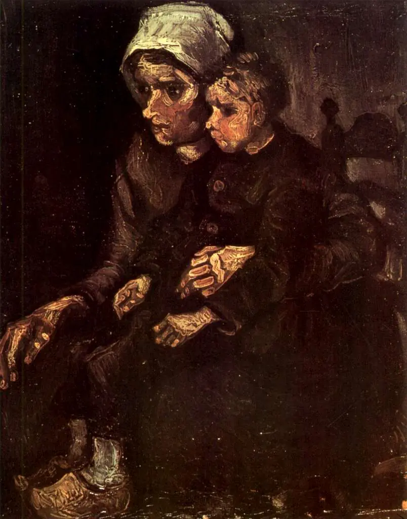 van Gogh Nuenen 1883-85: Peasant Woman With Child On Her Lap