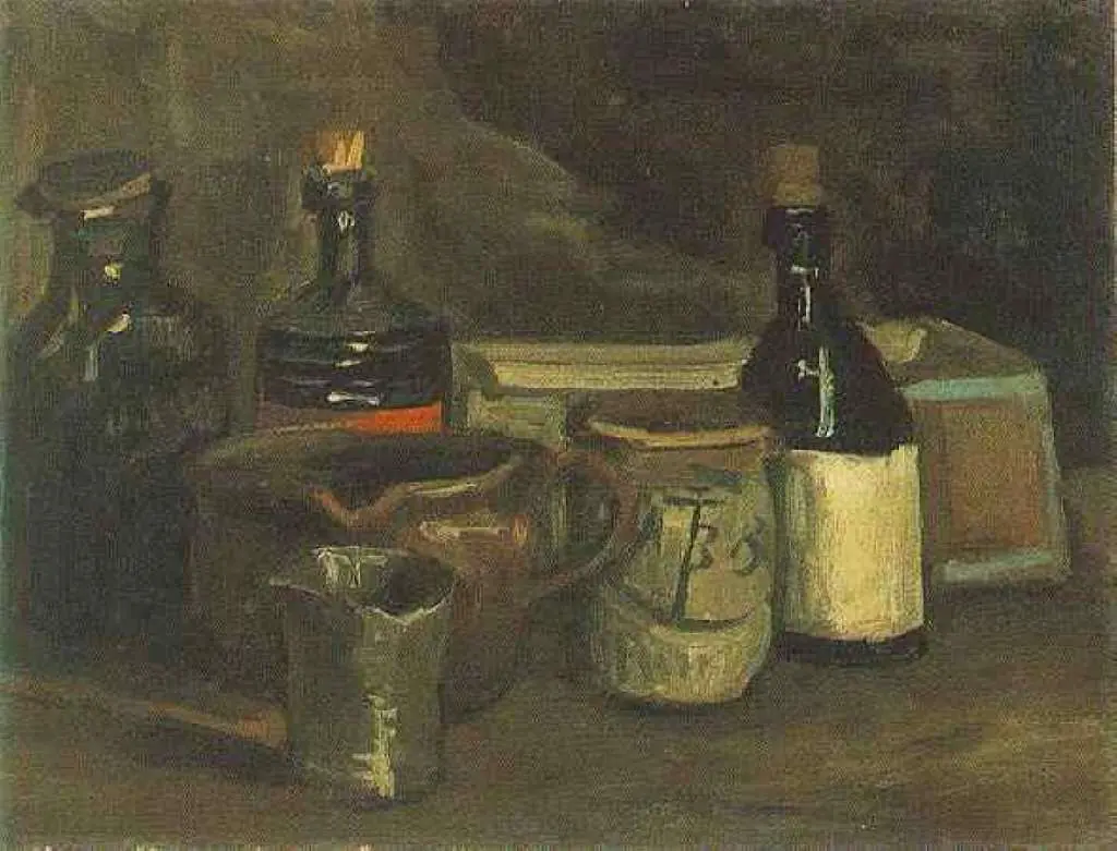 van Gogh Nuenen 1883-85: Still Life With Bottles And Earthenware