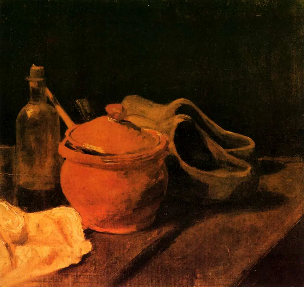 van Gogh Nuenen 1883-85: Still Life With Earthenware Bottle And Clogs
