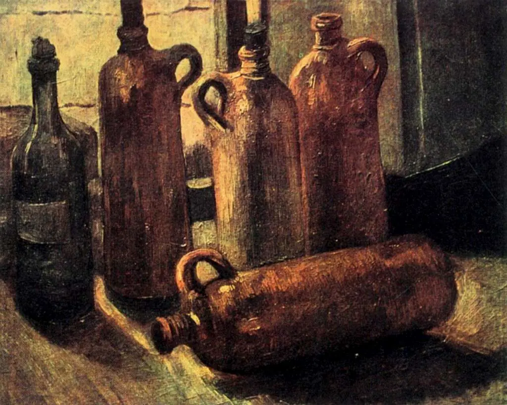 van Gogh Nuenen 1883-85: Still Life With Five Bottles