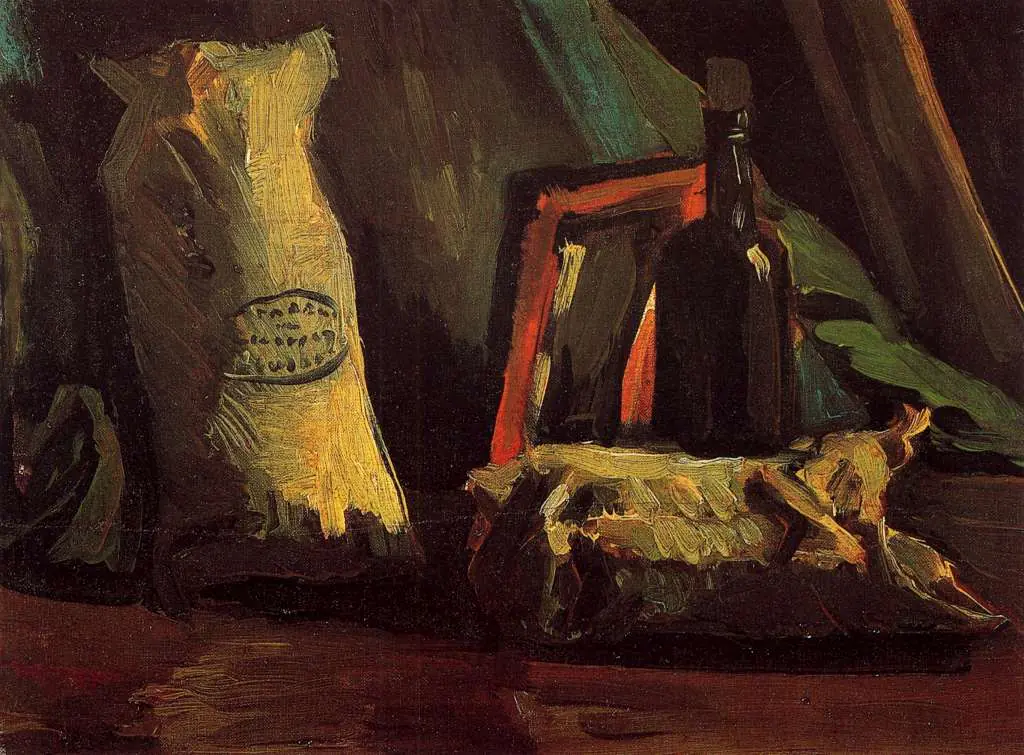 van Gogh Nuenen 1883-85: Still Life With Two Sacks And A Bottle