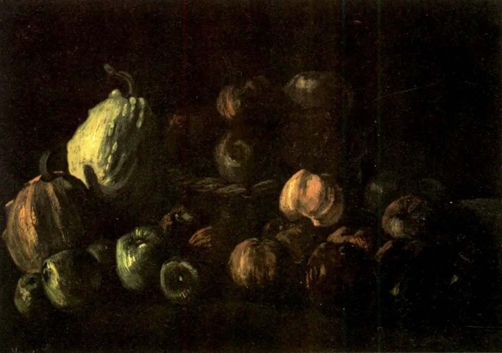 van Gogh Nuenen 1883-85: Still Life With A Basket Of Apples And Two Pumpkins