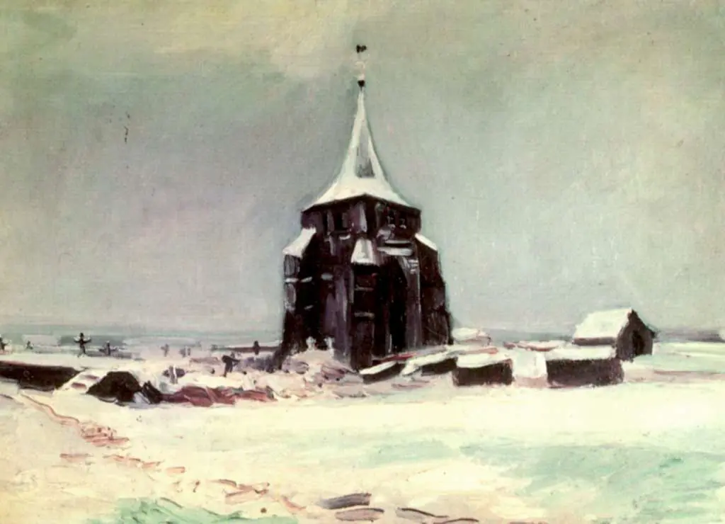 van Gogh Nuenen 1883-85: The Old Cemetery Tower At Nuenen In The Snow