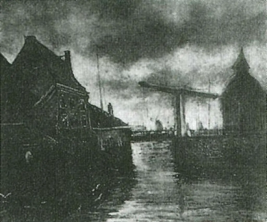 van Gogh Nuenen 1883-85: View Of A Town With Drawbridge