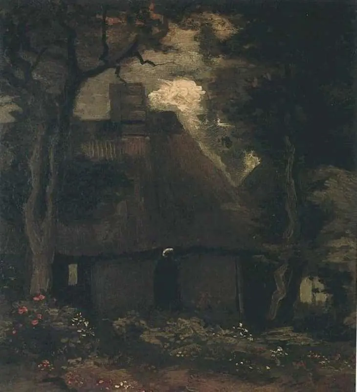 van Gogh Nuenen 1883-85: Cottage With Trees And Peasant Woman
