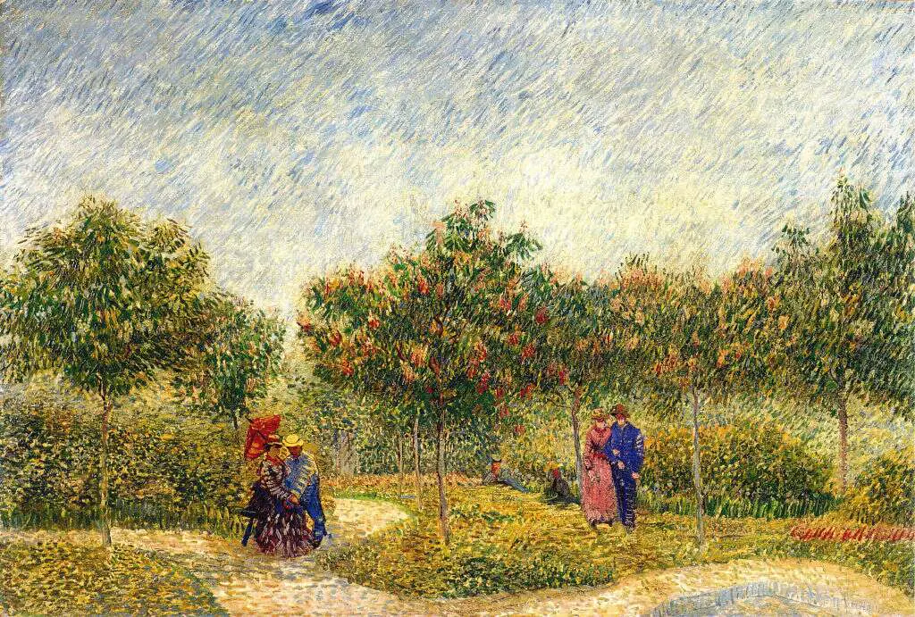 van Gogh Paris 1886-88: Couples In The Voyer D Argenson Park At Asnieres