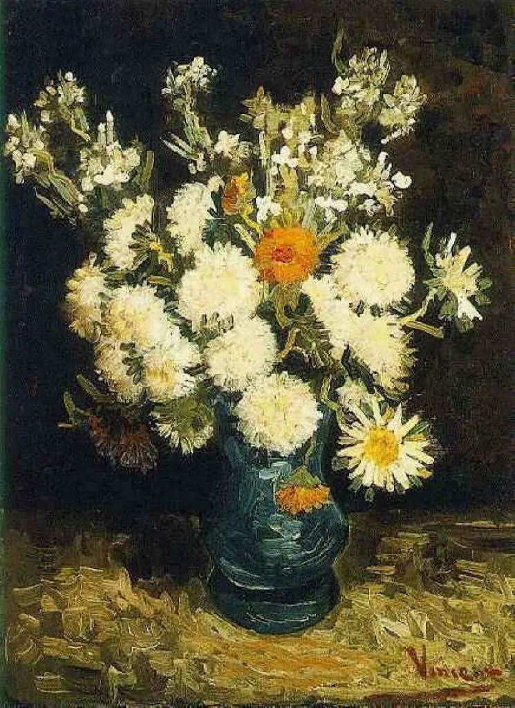 van Gogh Paris 1886-88: Flowers In A Blue Vase