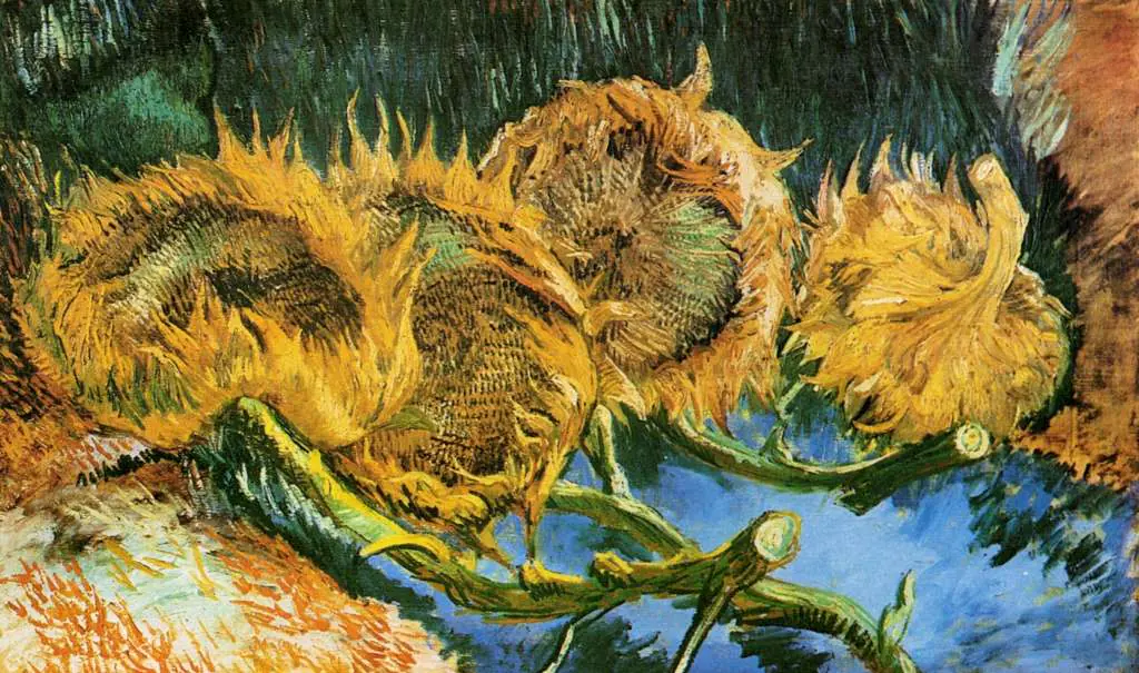 van Gogh Paris 1886-88: Four Cut Sunflowers