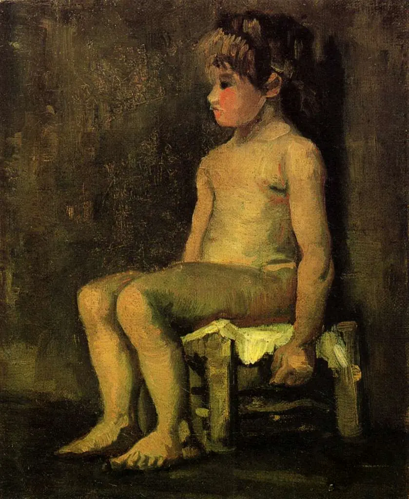 van Gogh Paris 1886-88: Nude Study Of A Little Girl Seated