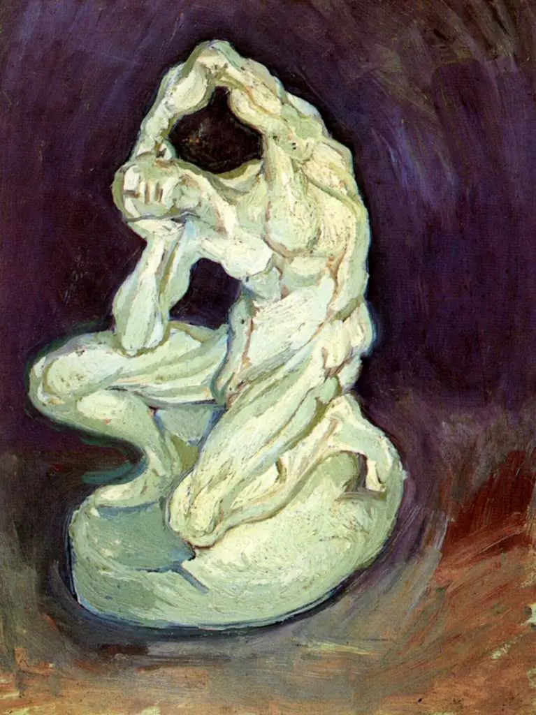 van Gogh Paris 1886-88: Plaster Statuette Of A Kneeling Man