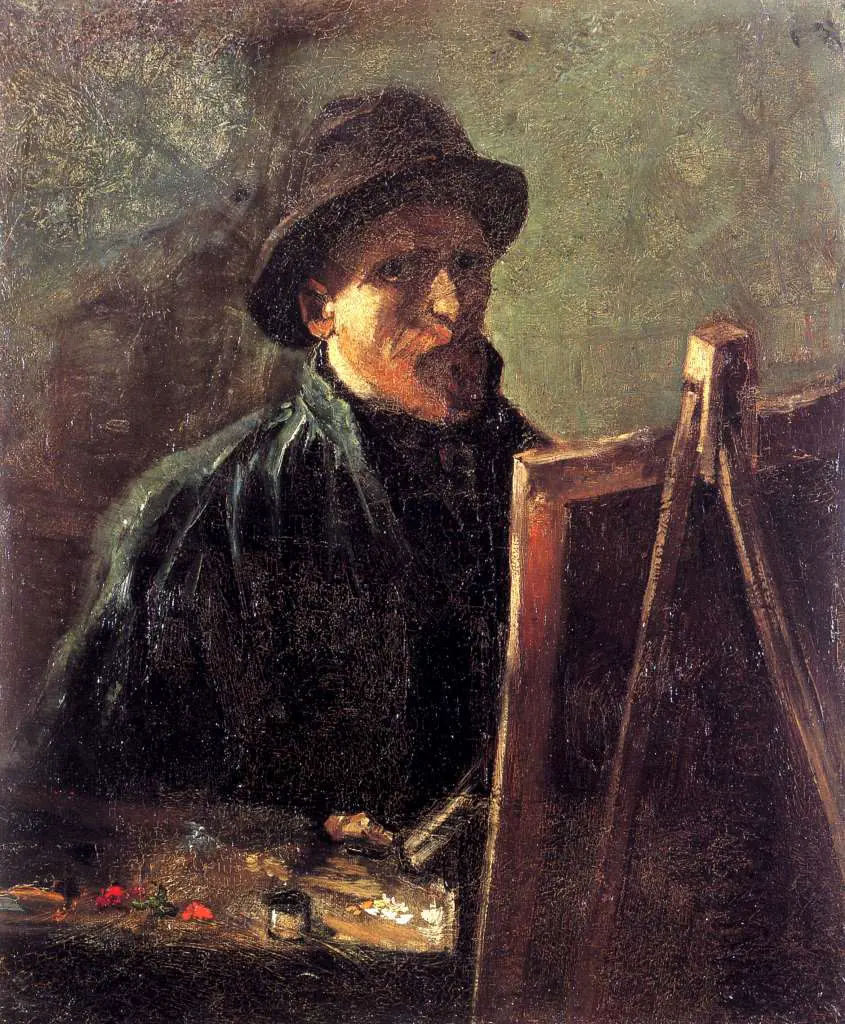van Gogh Paris 1886-88: Self-portrait With Dark Felt Hat At The Easel