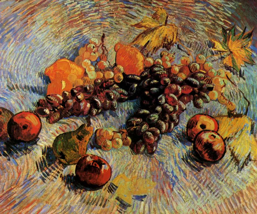 van Gogh Paris 1886-88: Still Life With Apples Pears Lemons And Grapes