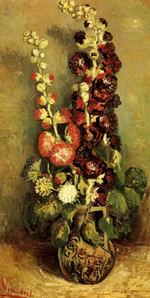 van Gogh Paris 1886-88: Vase With Hollyhocks