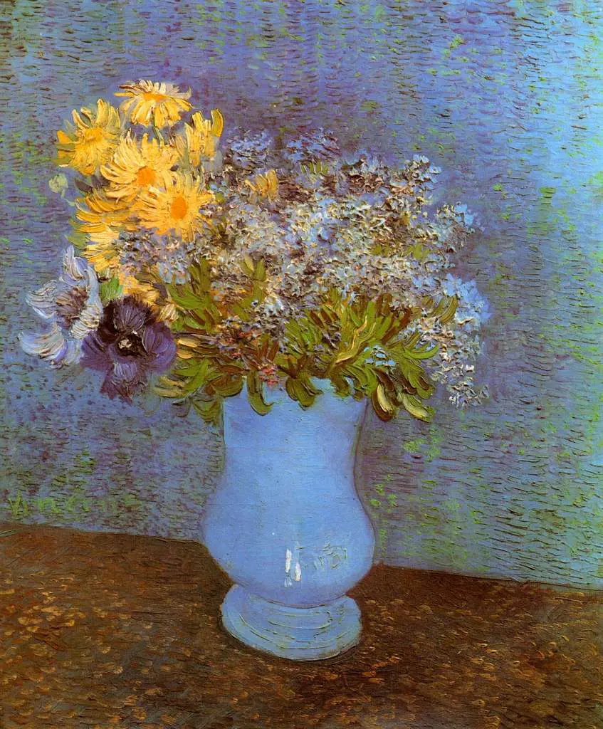 van Gogh Paris 1886-88: Vase With Lilacs Daisies And Anemones