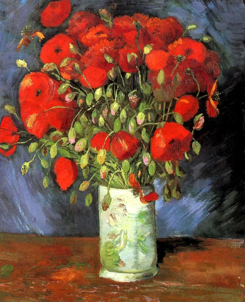 van Gogh Paris 1886-88: Vase With Red Poppies