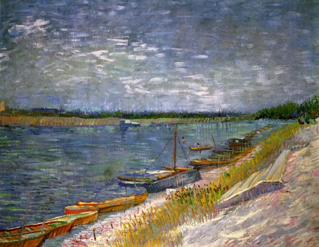 van Gogh Paris 1886-88: View Of A River With Rowing Boats