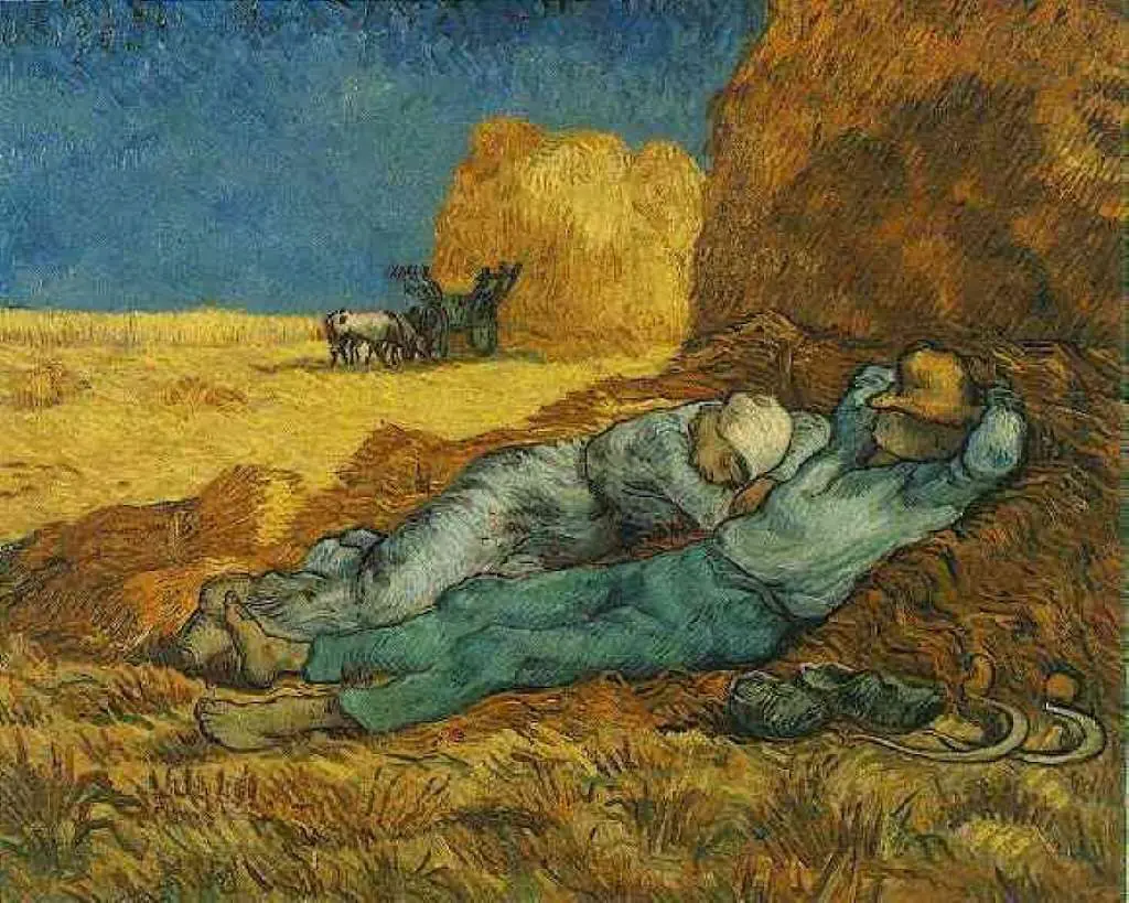 van Gogh Saint Remy 1889-90: Noon Rest From Work After Millet