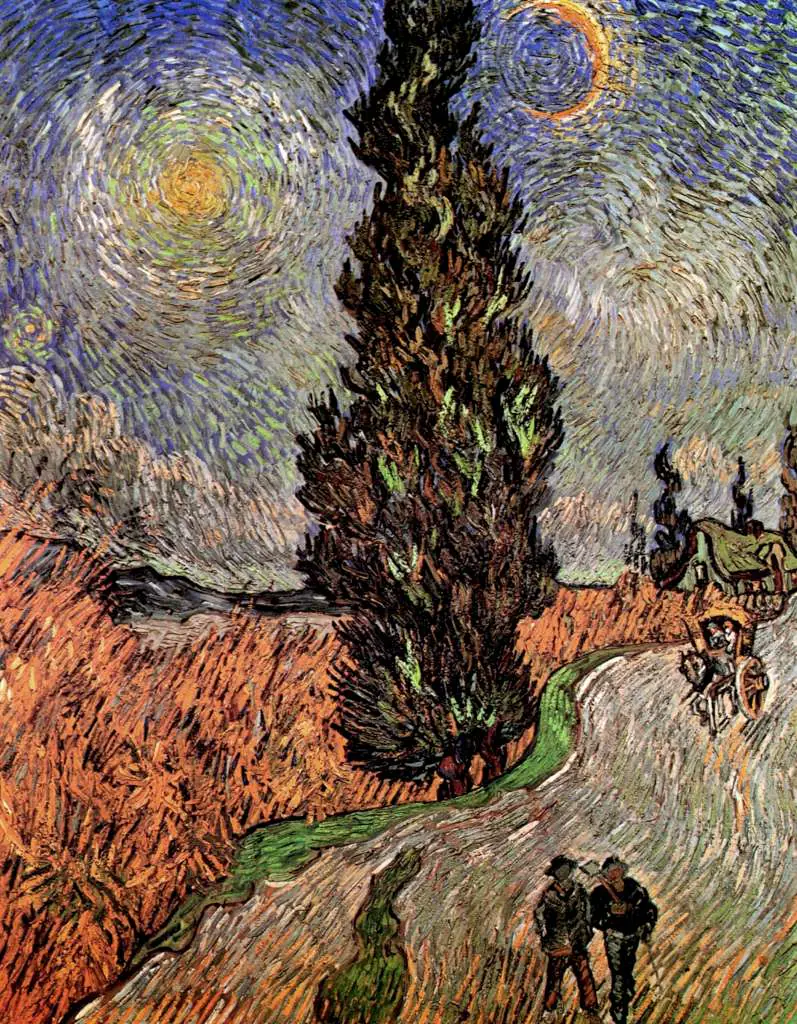 van Gogh Saint Remy 1889-90: Road With Cypress And Star