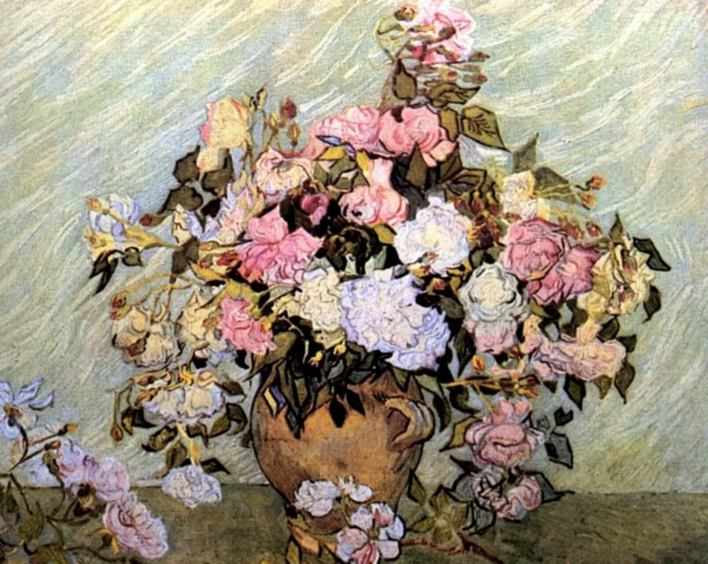 van Gogh Saint Remy 1889-90: Still Life Vase With Roses