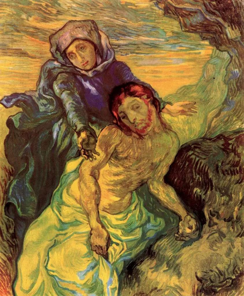 van Gogh Saint Remy 1889-90: The Pieta After Delacroix