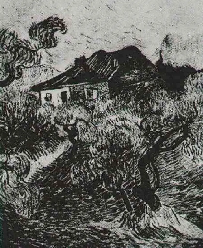 van Gogh Saint Remy 1889-90: The White Cottage Among The Olive Trees