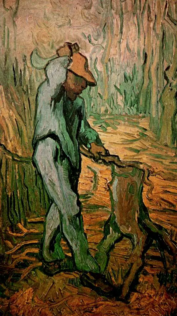 van Gogh Saint Remy 1889-90: The Woodcutter After Millet