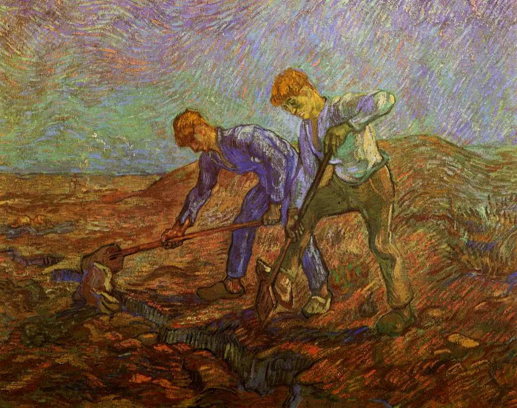 van Gogh Saint Remy 1889-90: Two Peasants Digging