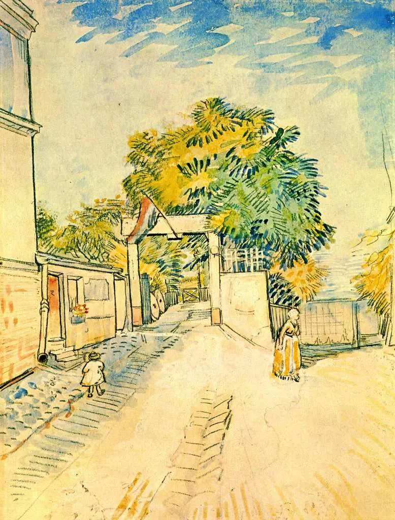 van Gogh Watercolors: Entrance To The Moulin De La Galette