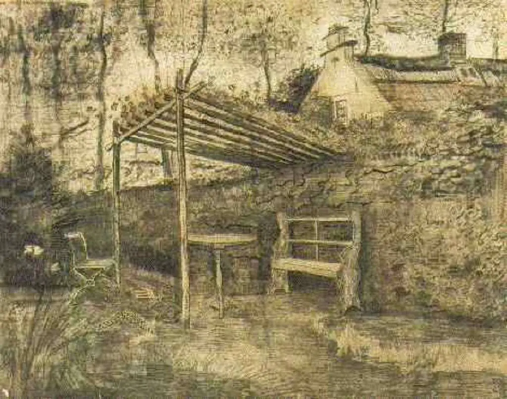 van Gogh Watercolors: Garden With Arbor