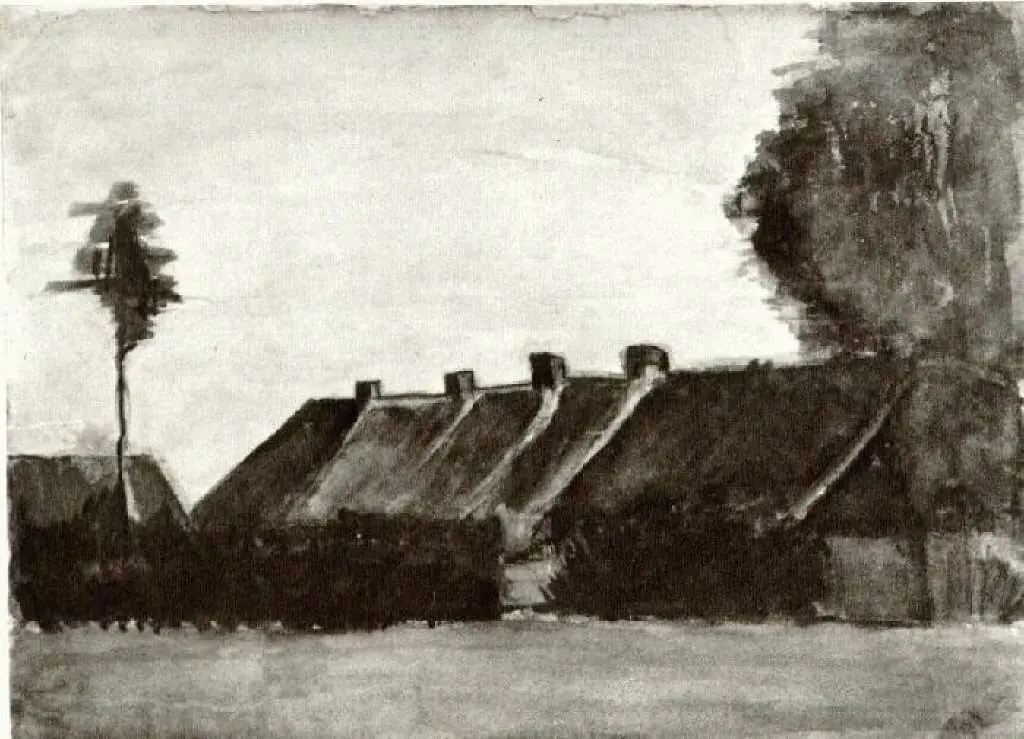van Gogh Watercolors: Group Of Farmhouses