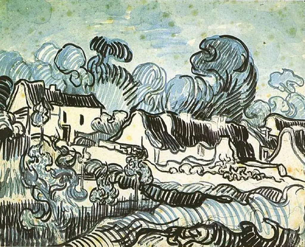 van Gogh Watercolors: Landscape With Cottages