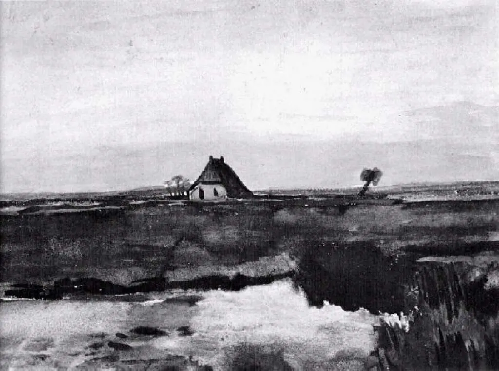 van Gogh Watercolors: Landscape With A Farm