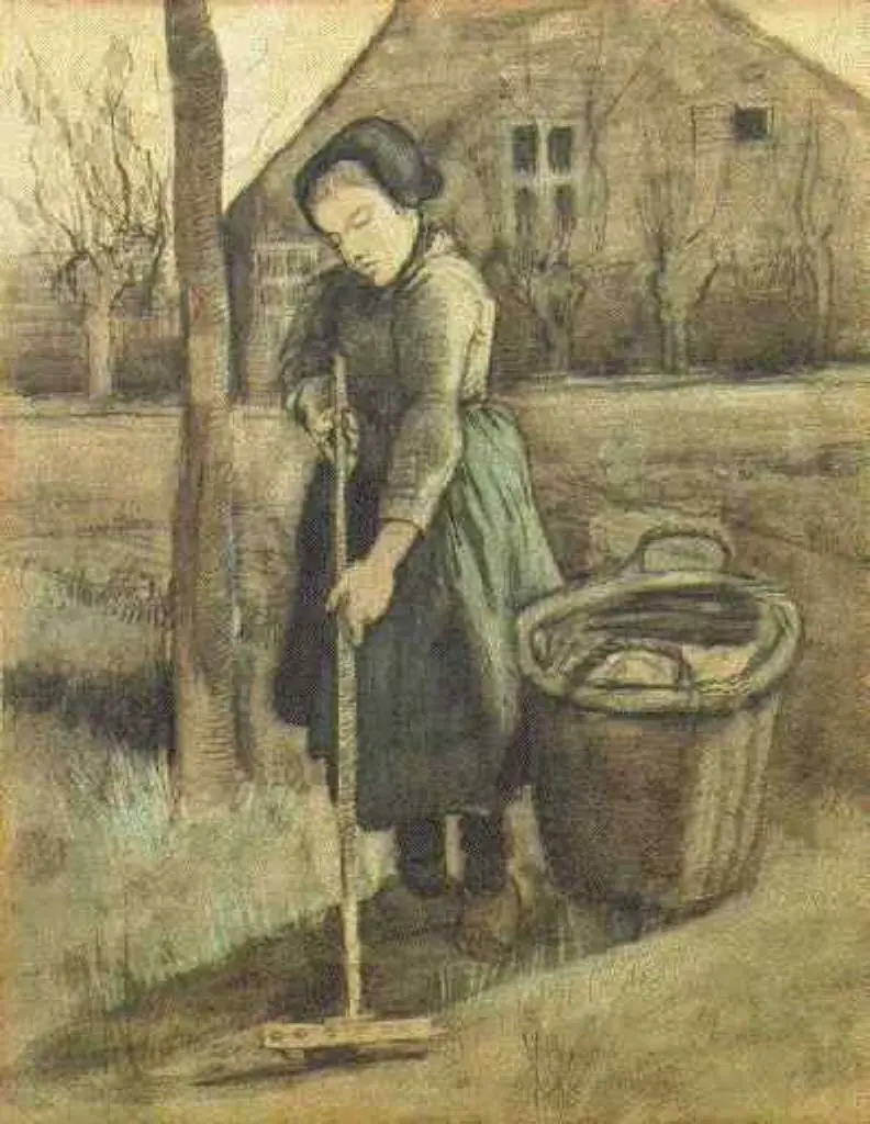 van Gogh Watercolors: Peasant Girl Raking
