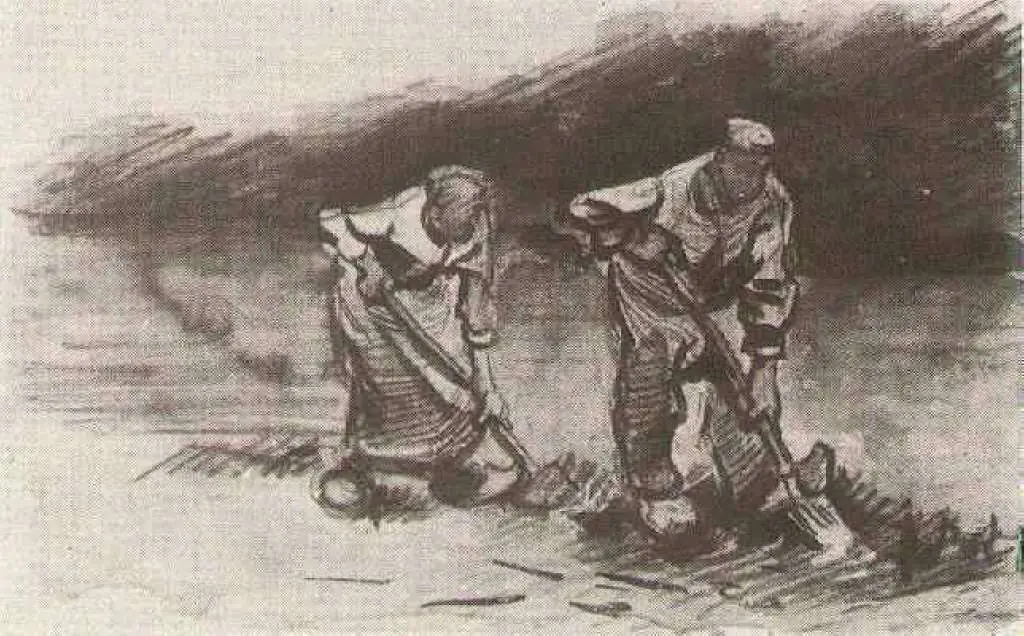 van Gogh Watercolors: Peasant Man And Woman Digging