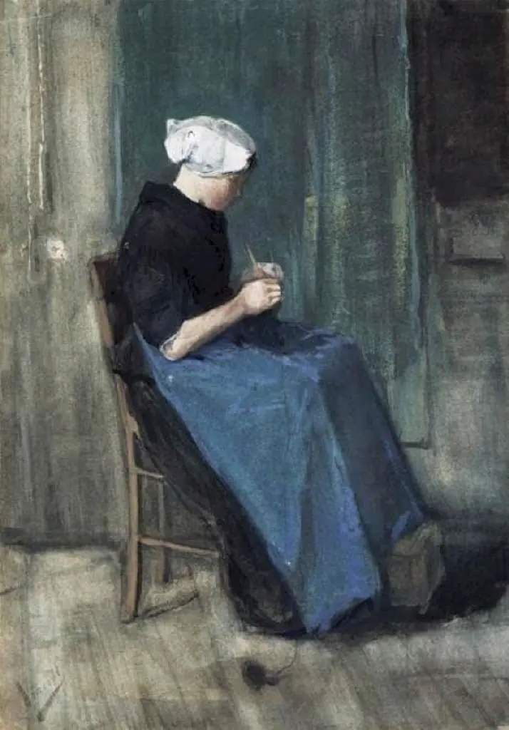van Gogh Watercolors: Scheveningen Woman Knitting