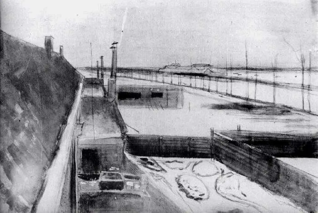 van Gogh Watercolors: Snowy Yard